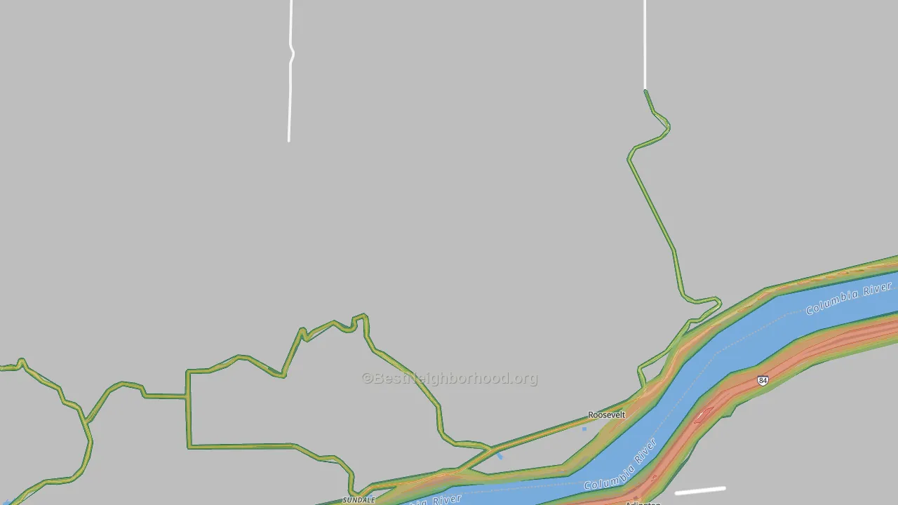 Roosevelt, WA Map of Noise Levels in Roosevelt