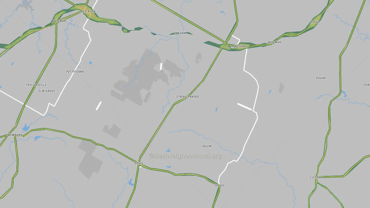 Rosanky, TX Map of Noise Levels in Rosanky
