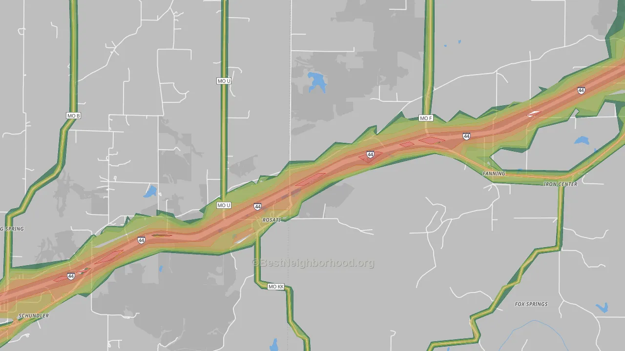Rosati, MO Map of Noise Levels in Rosati