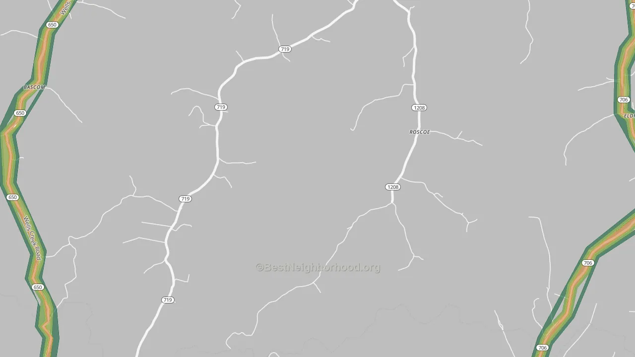 Roscoe, KY Map of Noise Levels in Roscoe