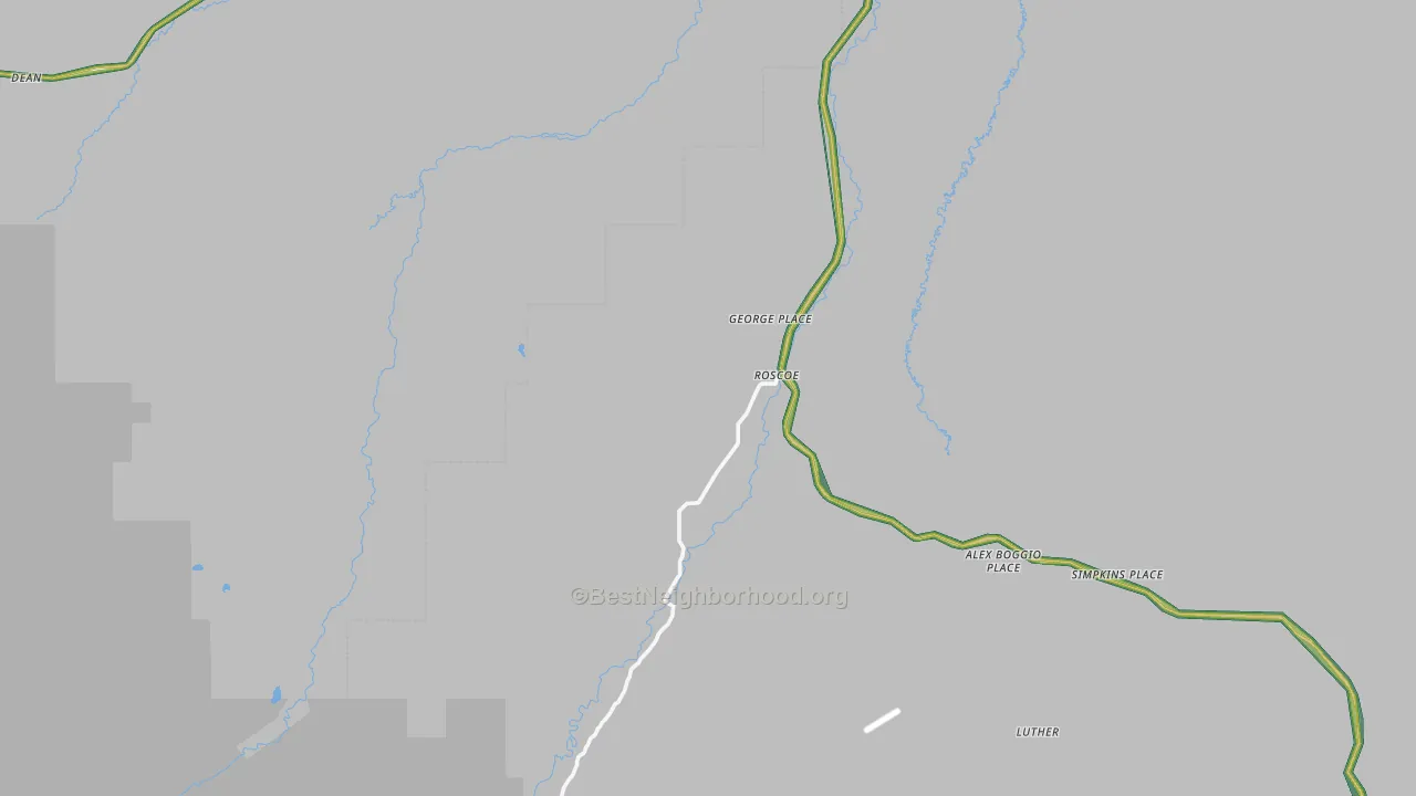 Roscoe, MT Map of Noise Levels in Roscoe