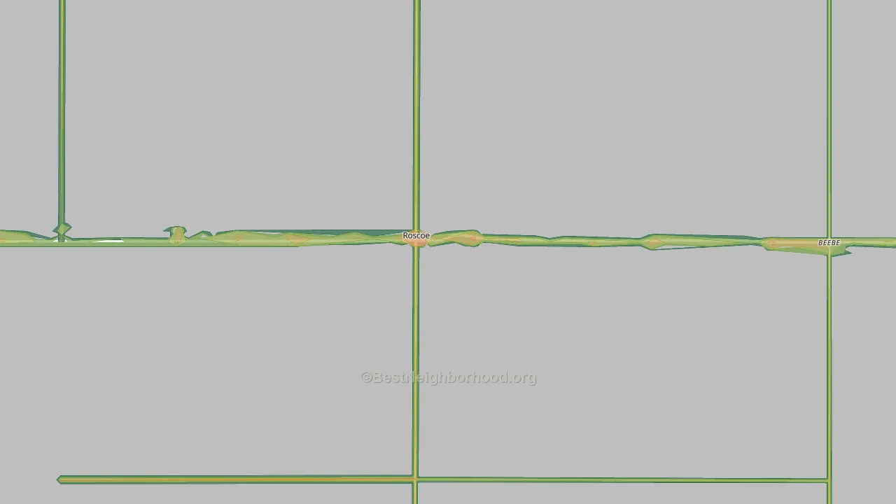 Roscoe, SD Map of Noise Levels in Roscoe