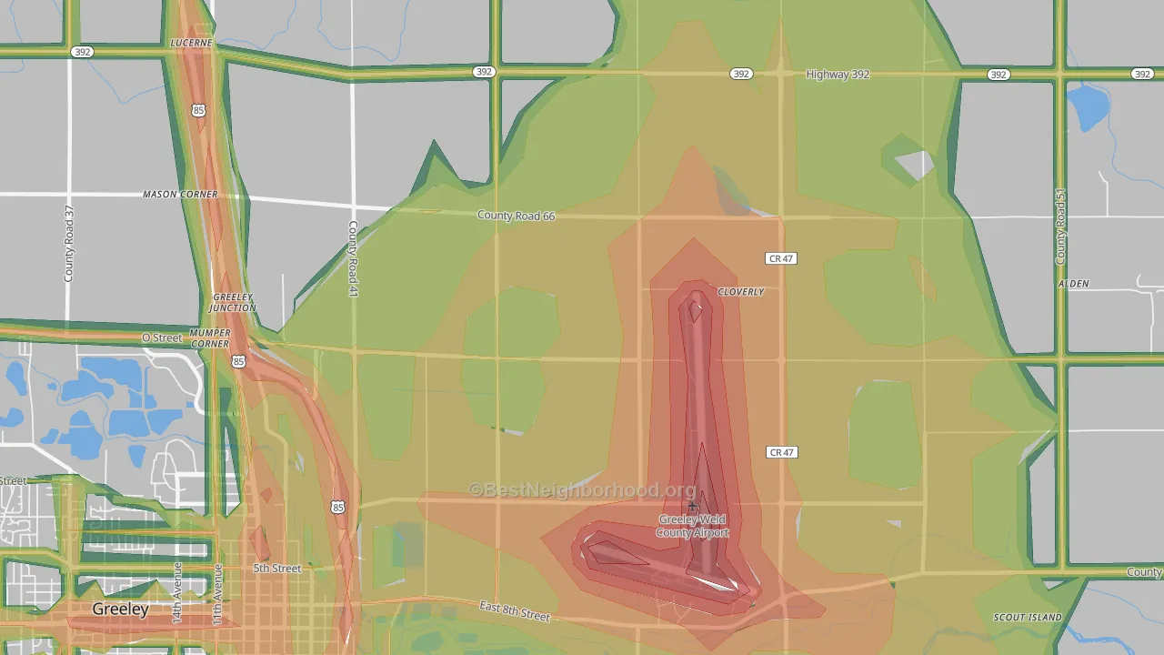 Rosedale, CO Map of Noise Levels in Rosedale