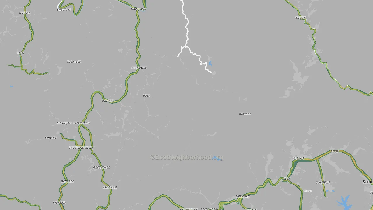 Rosedale, WV Map of Noise Levels in Rosedale