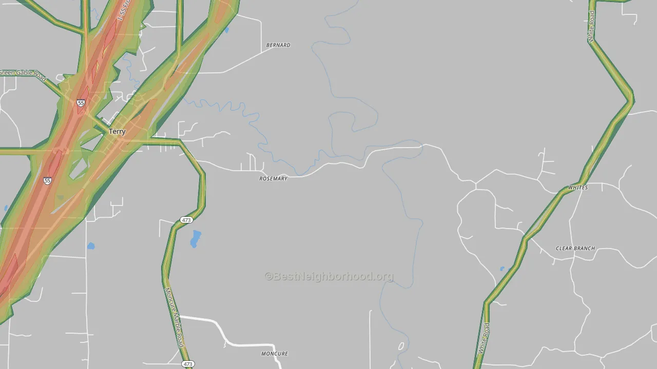 Rosemary, MS Map of Noise Levels in Rosemary