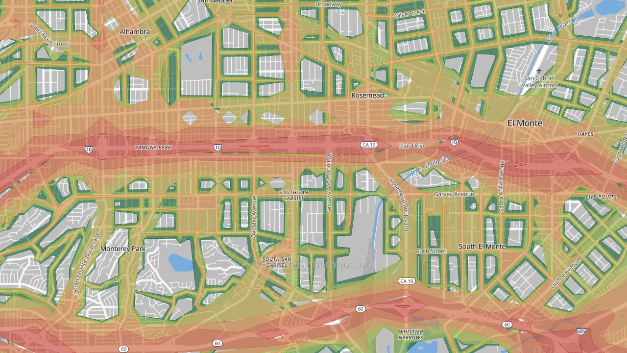 Rosemead, CA Map of Noise Levels in Rosemead