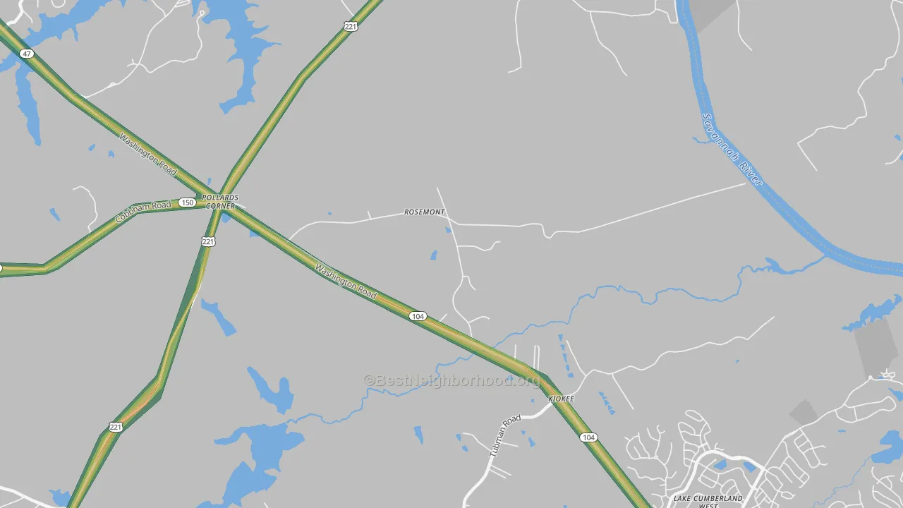 Rosemont, GA Map of Noise Levels in Rosemont