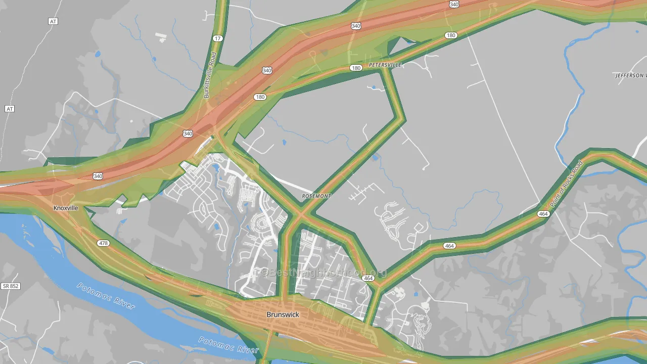 Rosemont, MD Map of Noise Levels in Rosemont
