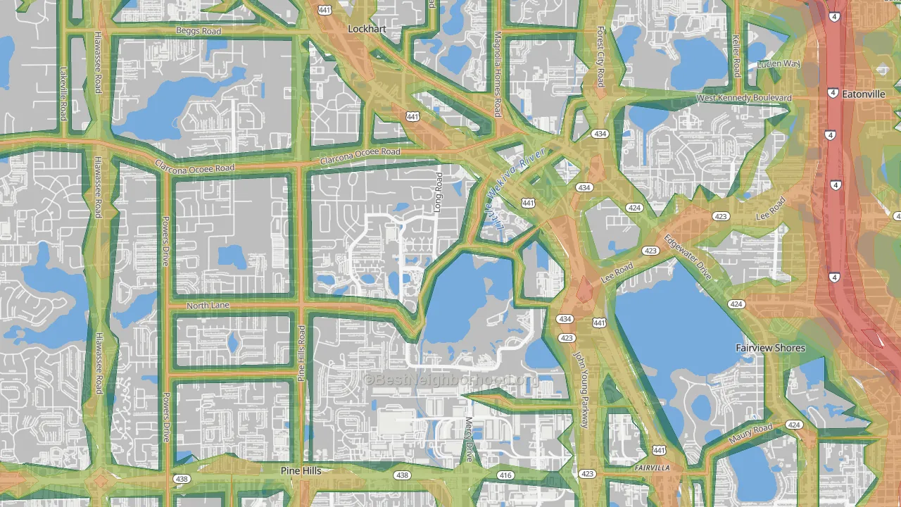 Rosemont, Orlando, FL Map of Noise Levels in Rosemont