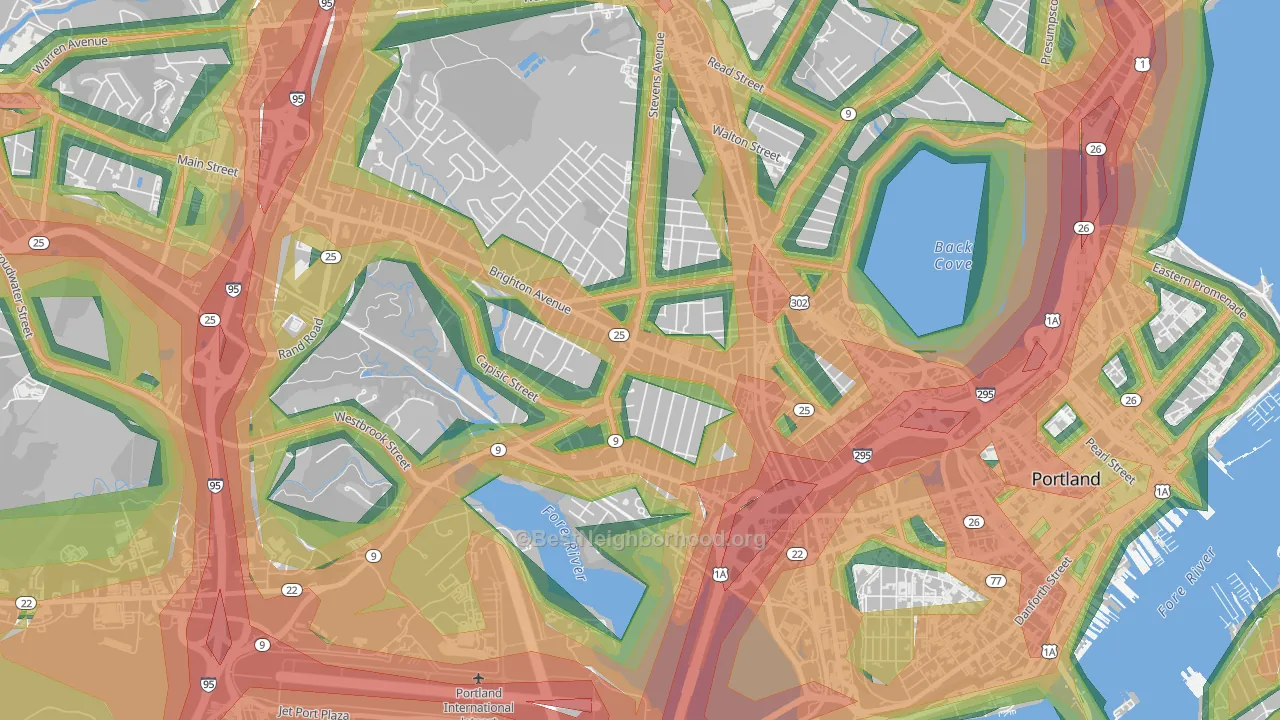 Rosemont, Portland, ME Map of Noise Levels in Rosemont