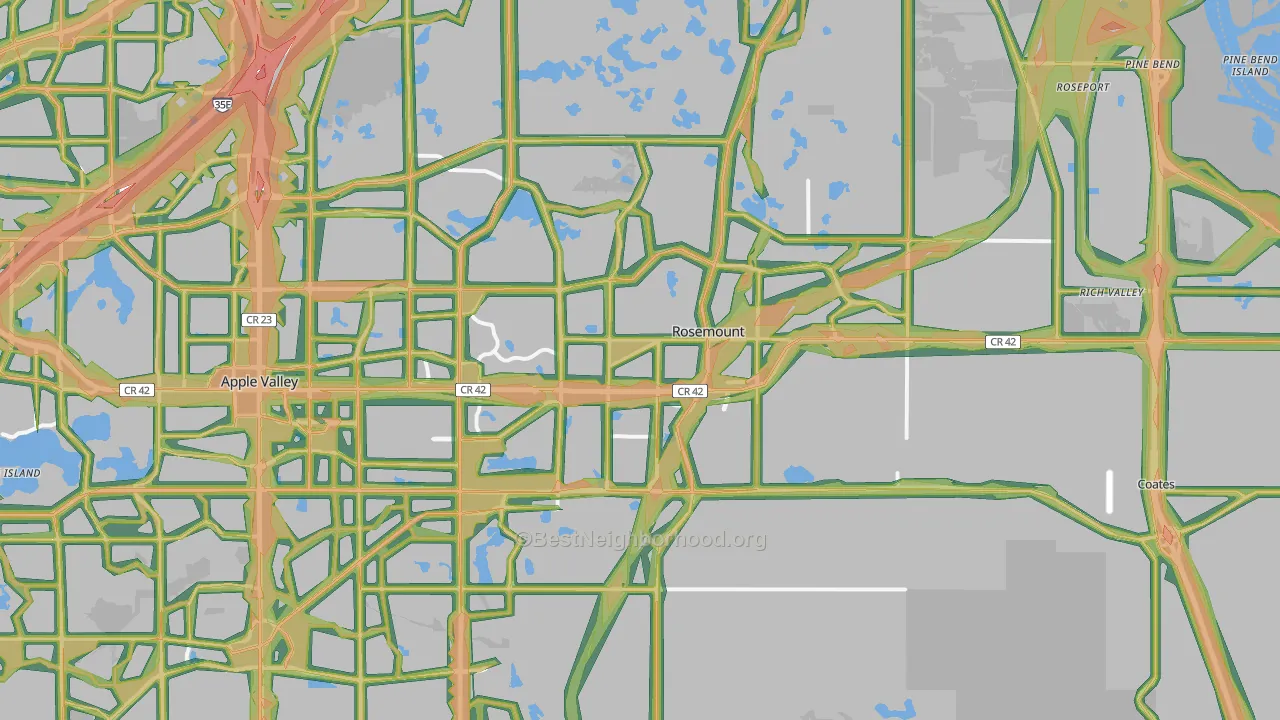 Rosemount, MN Map of Noise Levels in Rosemount