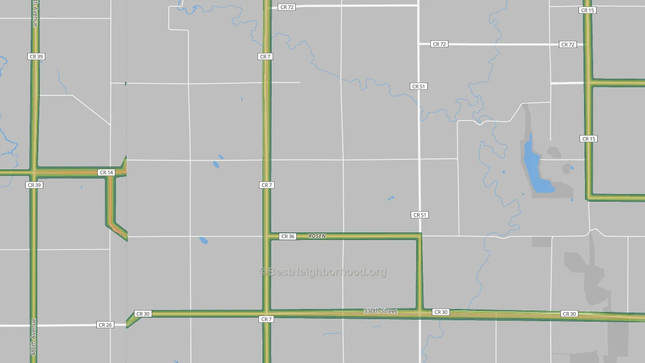 Rosen, MN Map of Noise Levels in Rosen