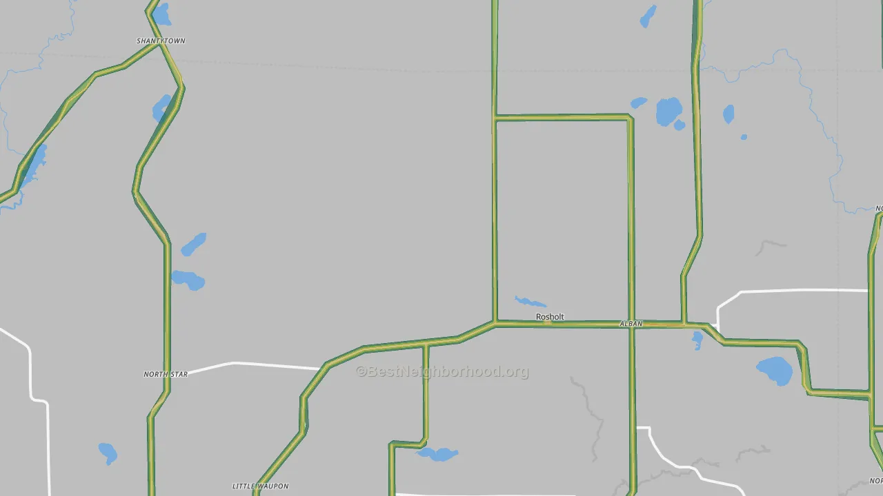 Rosholt, WI Map of Noise Levels in Rosholt