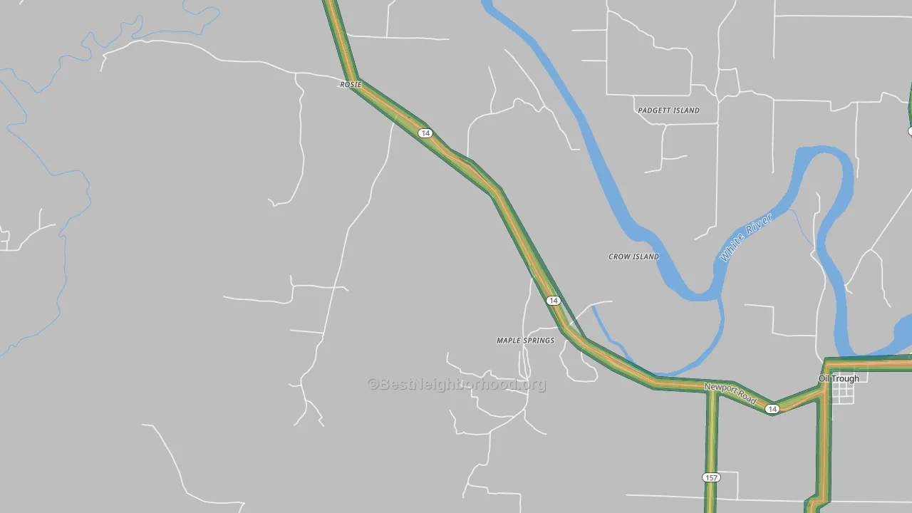 Rosie, AR Map of Noise Levels in Rosie