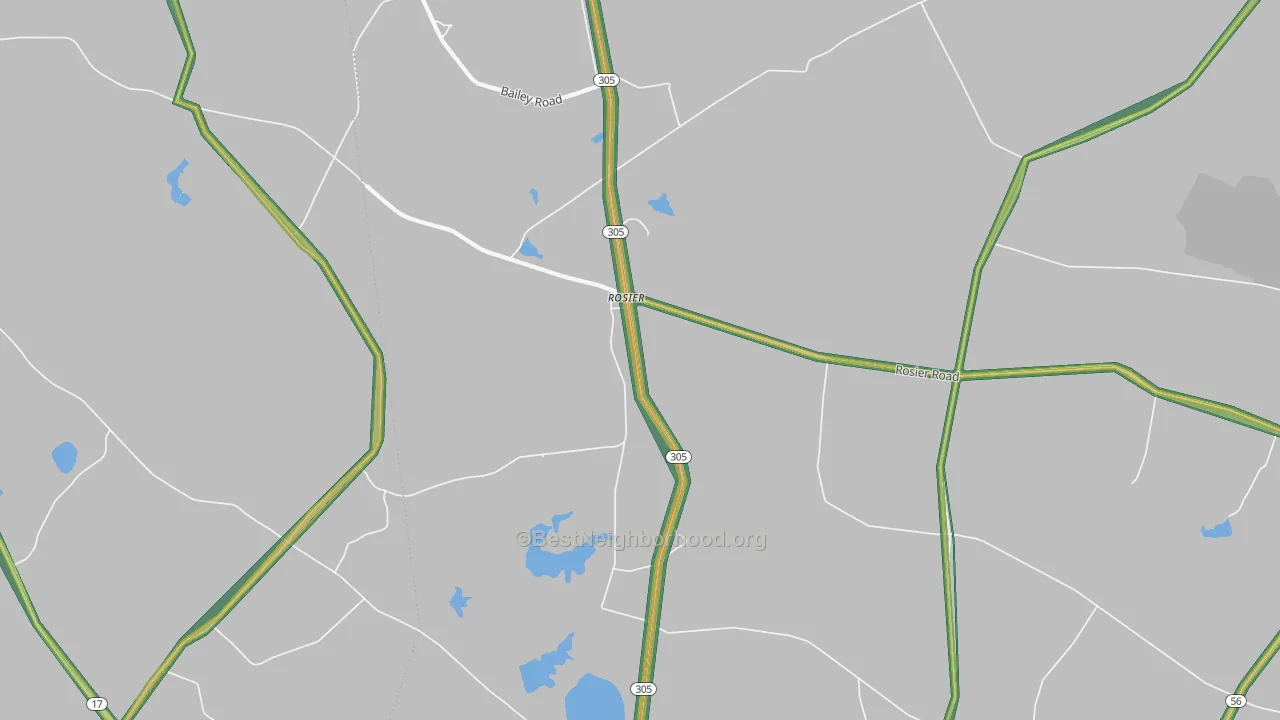Rosier, GA Map of Noise Levels in Rosier