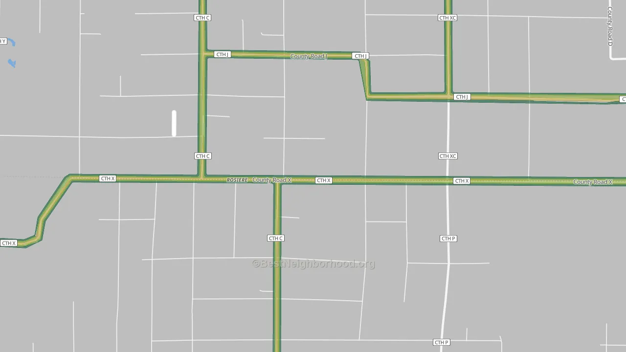 Rosiere, WI Map of Noise Levels in Rosiere