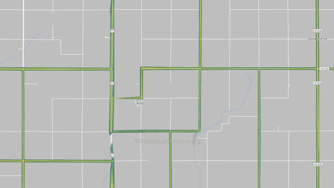 Ross, IA Map of Noise Levels in Ross