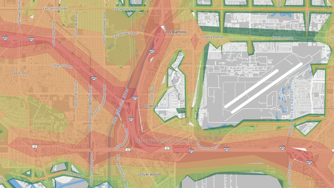 Rossmoor, CA Map of Noise Levels in Rossmoor