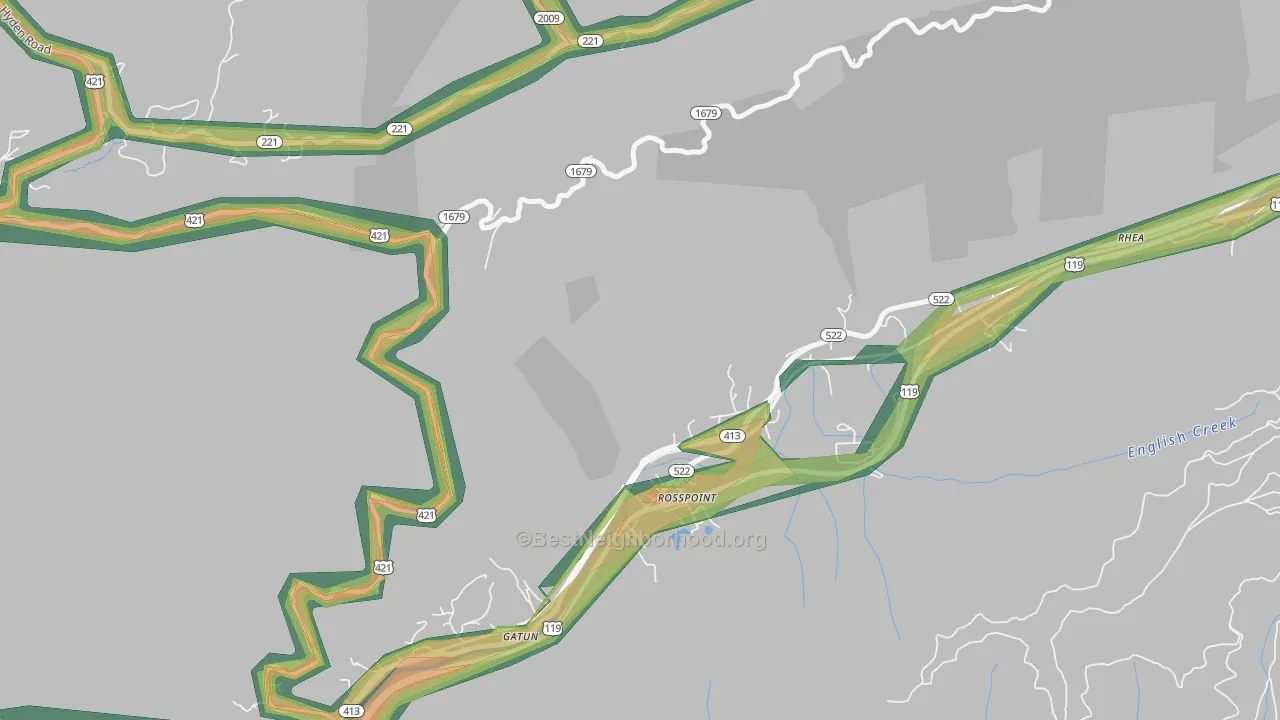 Rosspoint, KY Map of Noise Levels in Rosspoint