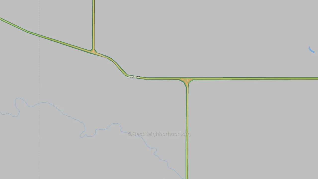 Rosston, OK Map of Noise Levels in Rosston