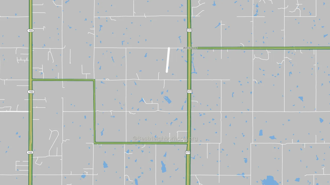 Rossville, OK Map of Noise Levels in Rossville