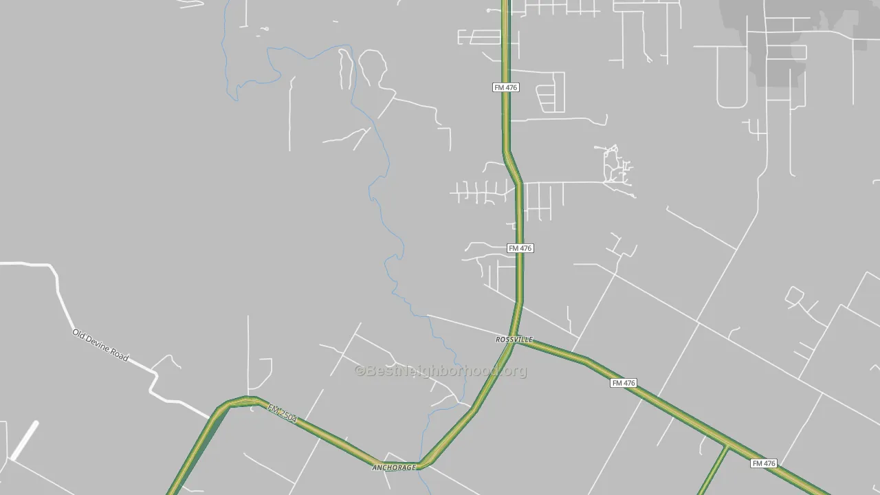 Rossville, TX Map of Noise Levels in Rossville
