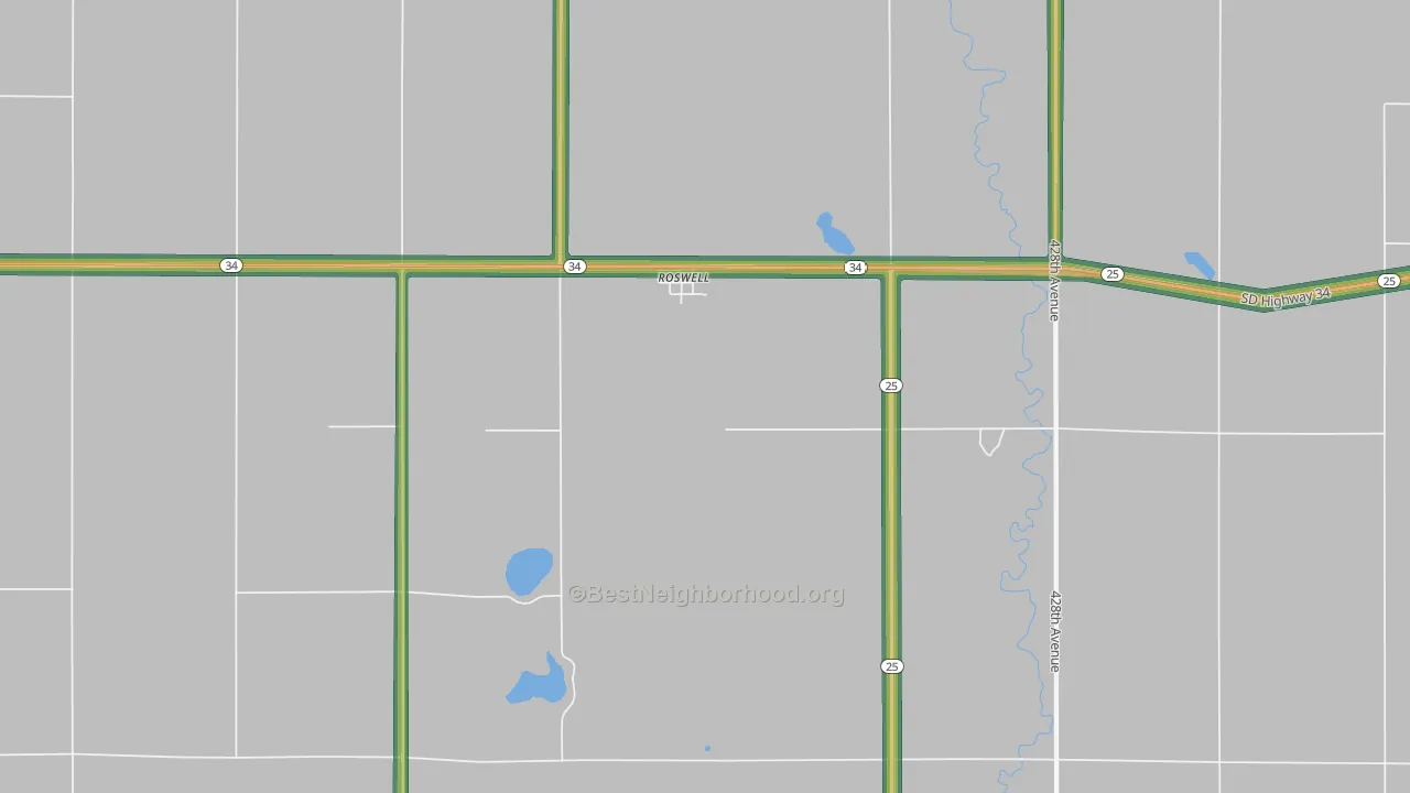 Roswell, SD Map of Noise Levels in Roswell