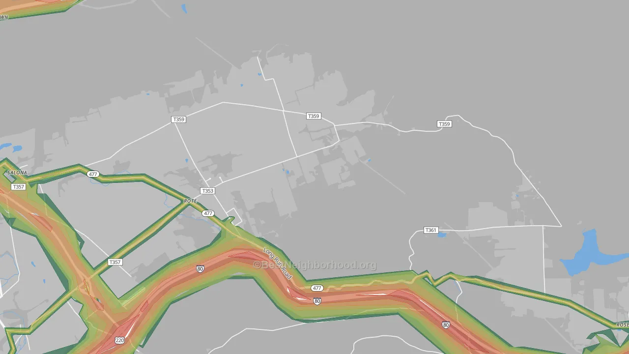 Rote, PA Map of Noise Levels in Rote
