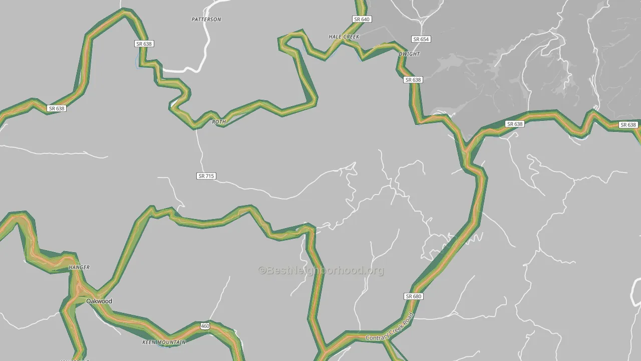 Roth, VA Map of Noise Levels in Roth