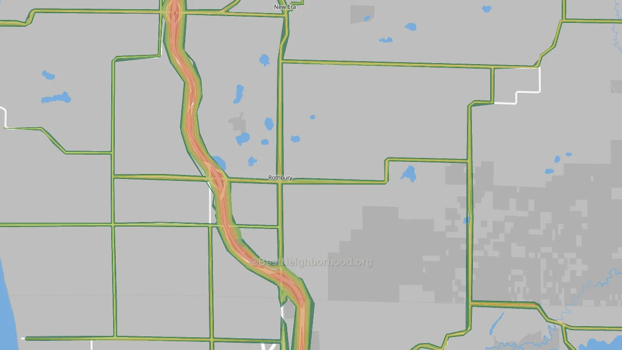 Rothbury, MI Map of Noise Levels in Rothbury