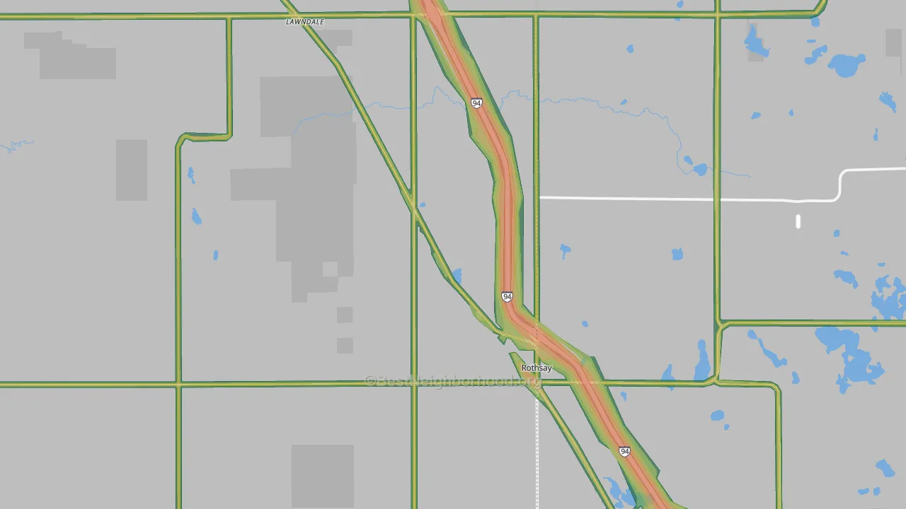 Rothsay, MN Map of Noise Levels in Rothsay