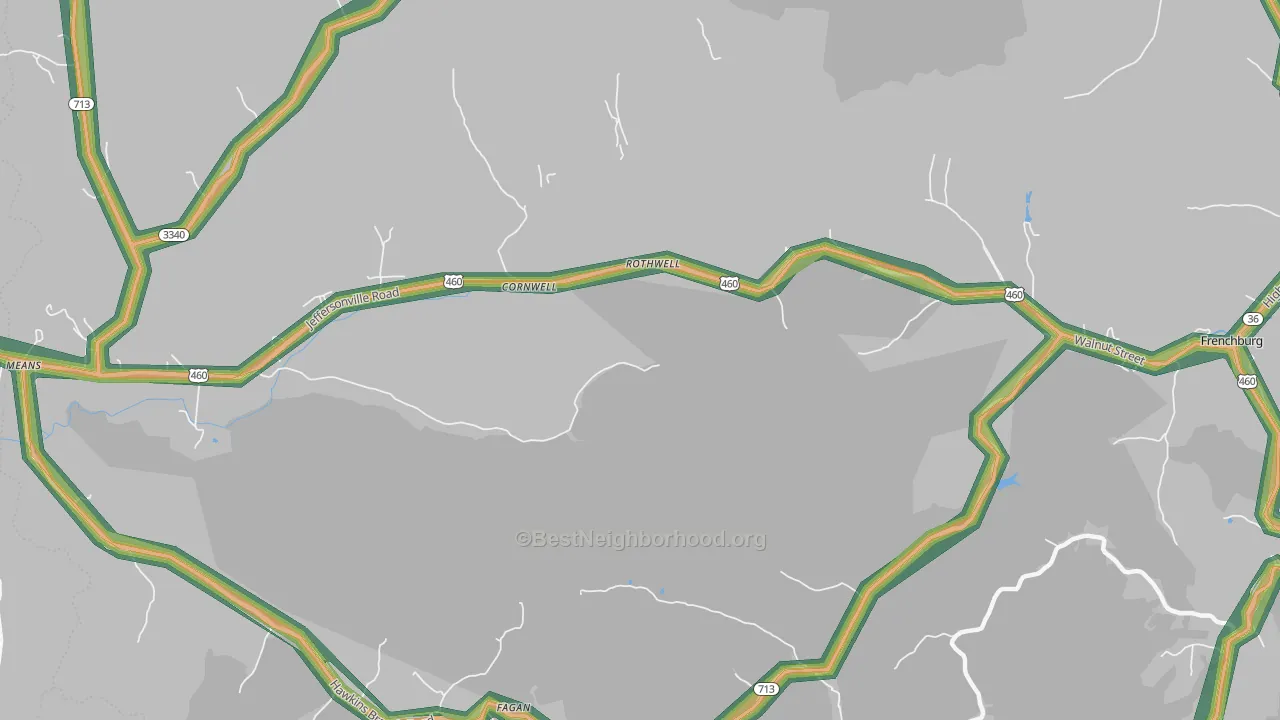 Rothwell, KY Map of Noise Levels in Rothwell