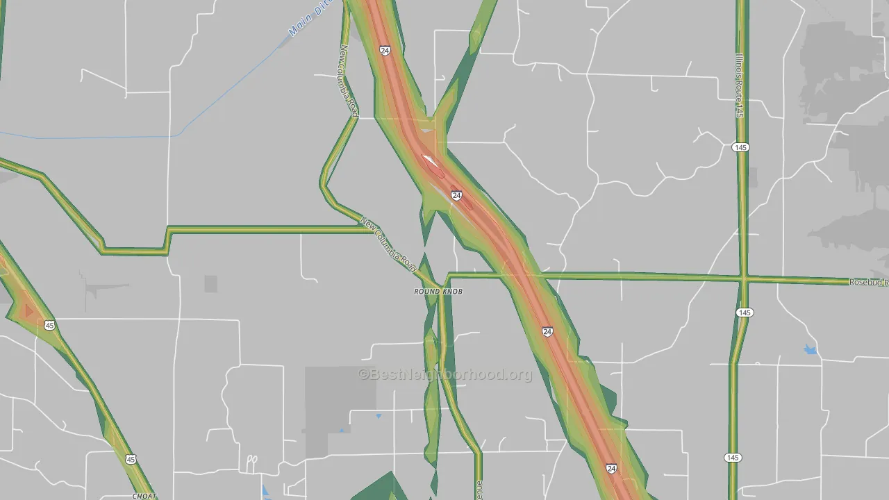 Round Knob, IL Map of Noise Levels in Round Knob