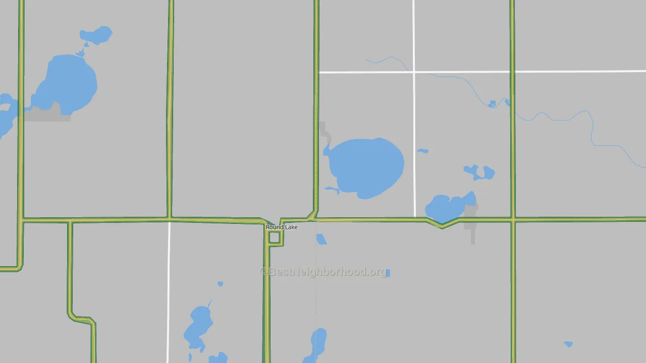 Round Lake, MN Map of Noise Levels in Round Lake