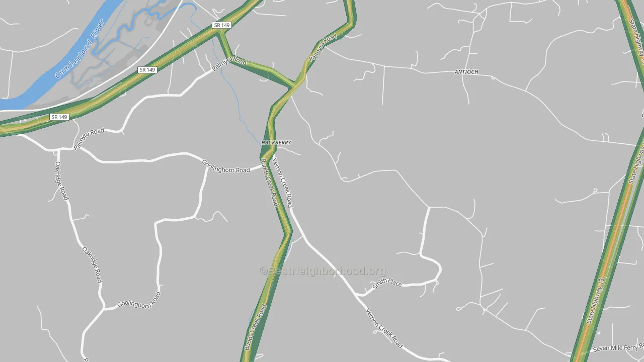 Round Pond, TN Map of Noise Levels in Round Pond