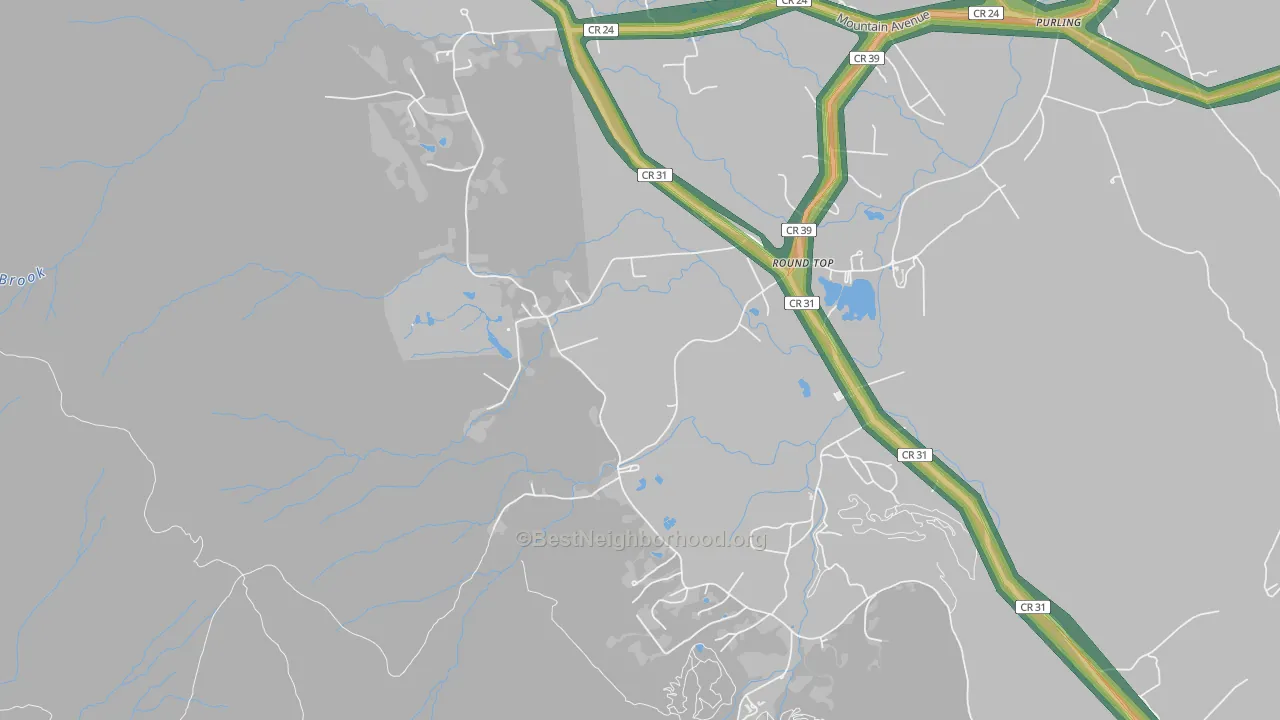 Round Top, NY Map of Noise Levels in Round Top