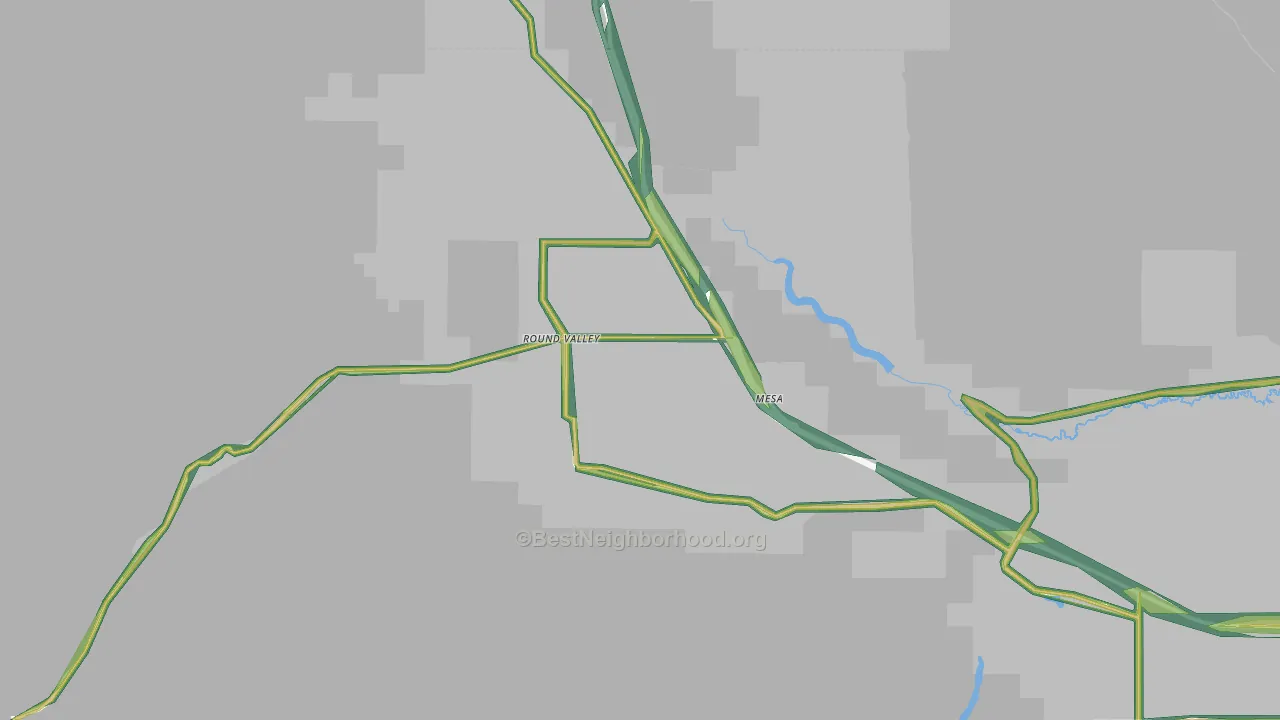 Round Valley, CA Map of Noise Levels in Round Valley