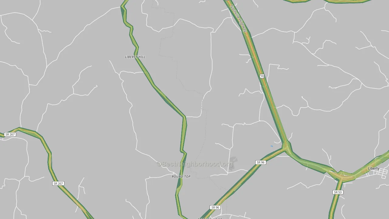 Roundtop, TN Map of Noise Levels in Roundtop