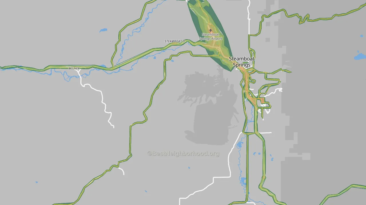 Routt County, CO Map of Noise Levels in Routt County