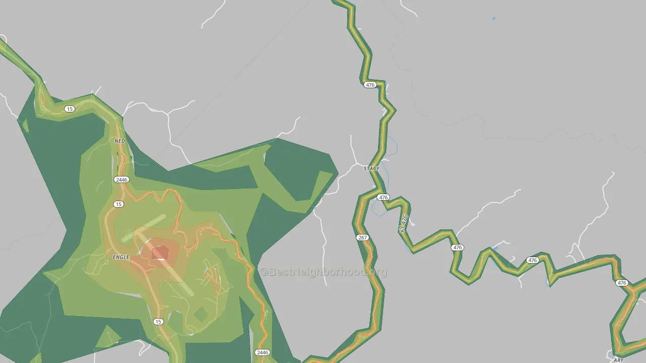 Rowdy, KY Map of Noise Levels in Rowdy