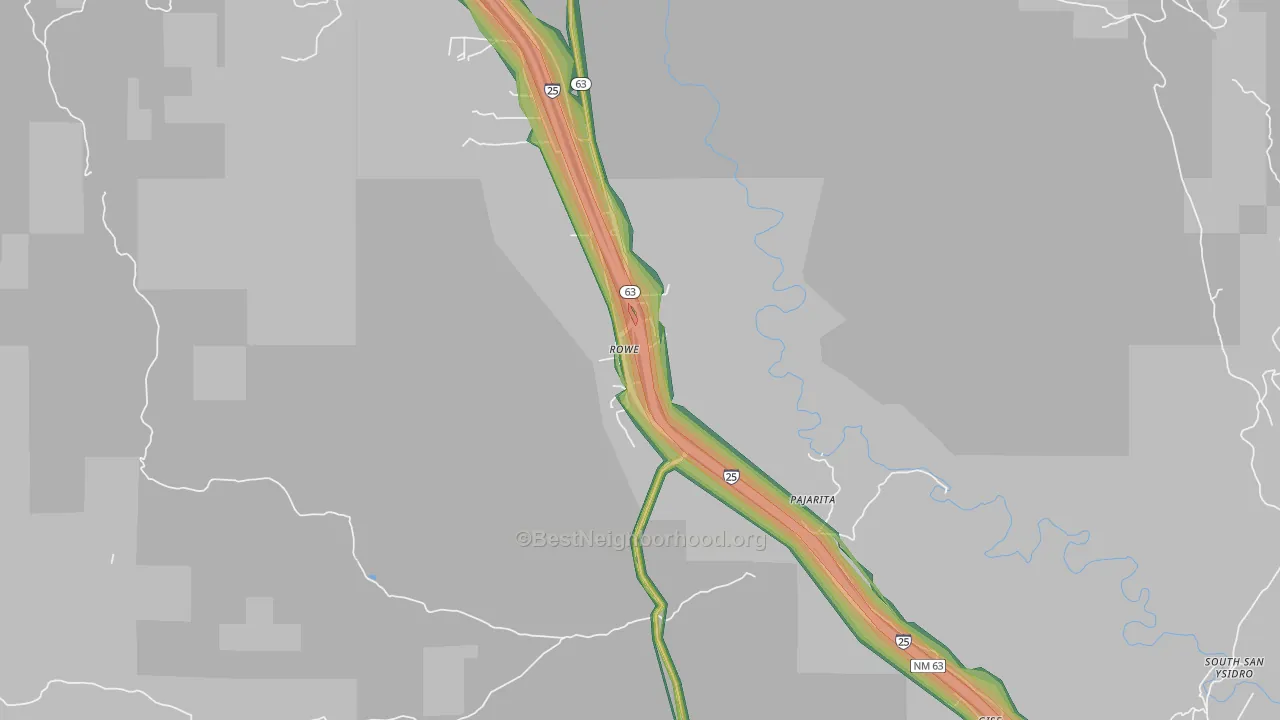 Rowe, NM Map of Noise Levels in Rowe