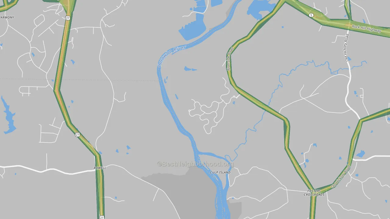 Rowell, SC Map of Noise Levels in Rowell
