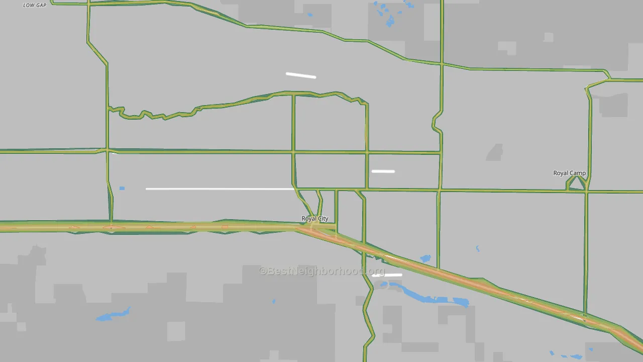 Royal City, WA Map of Noise Levels in Royal City