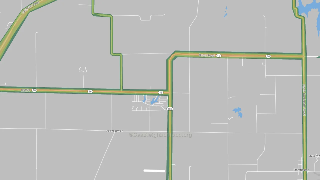 Royal Lakes, IL Map of Noise Levels in Royal Lakes