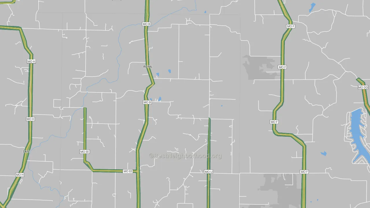 Royal, MO Map of Noise Levels in Royal