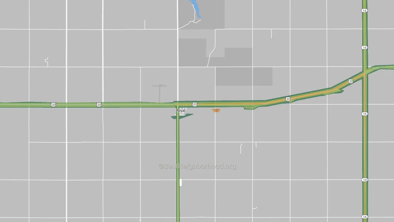 Royal, NE Map of Noise Levels in Royal