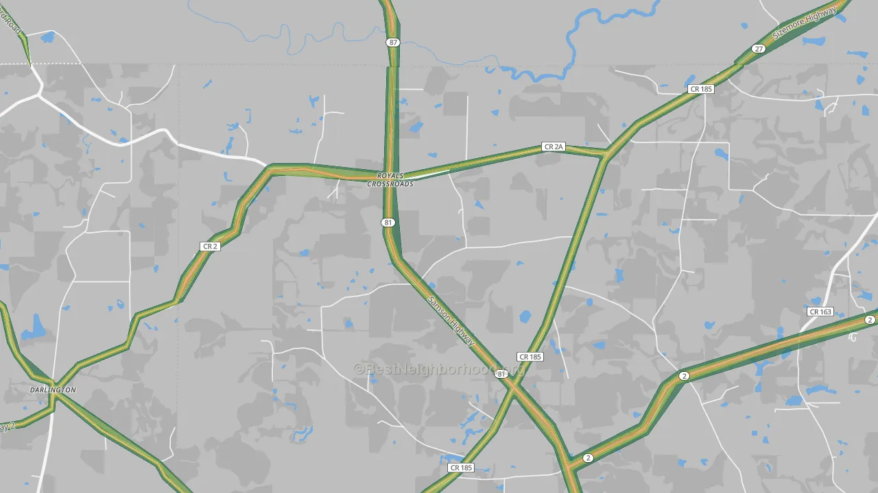 Royals Crossroads, FL Map of Noise Levels in Royals Crossroads