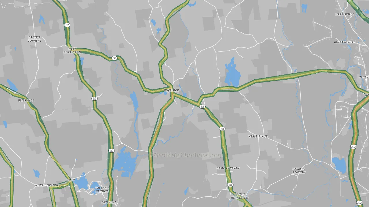 Royalston, MA Map of Noise Levels in Royalston