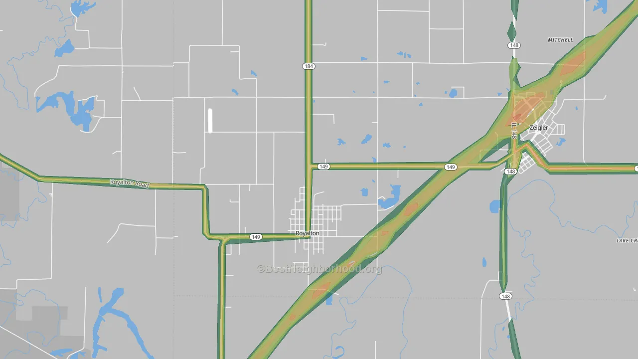 Royalton, IL Map of Noise Levels in Royalton
