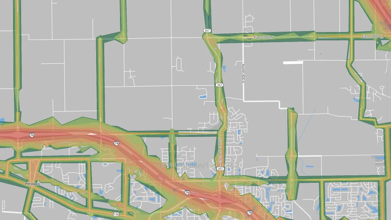 Royalton, IN Map of Noise Levels in Royalton
